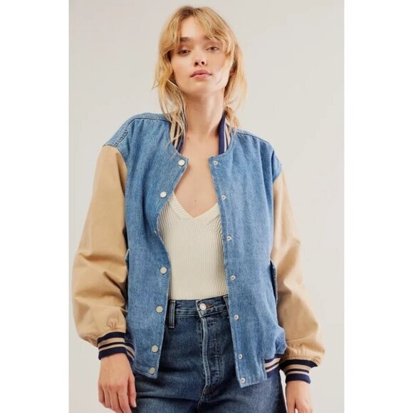 BlankNYC Varsity Jacket in Crash Course Womens Denim Jean Boyfriend - Picture 16 of 16